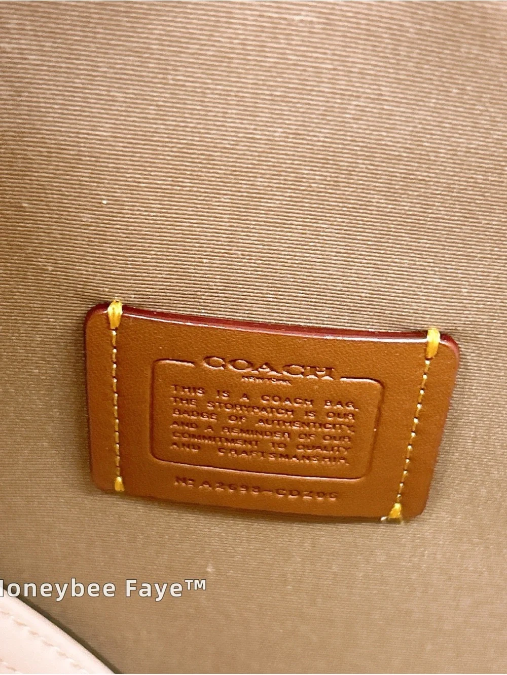 Coach Maggie tote Pink and Cream Signature Tote with Bow Pearl Charm large size